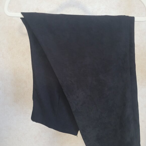Black Faux Suede Womens Pants Dress Barn Size 12 - Picture 13 of 14